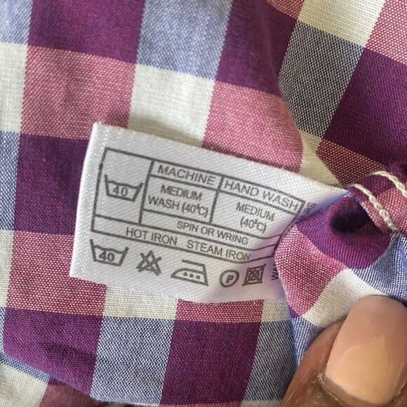 J. Hilburn by Tessitura Monti Checkered Button Front Shirt M - Picture 8 of 8